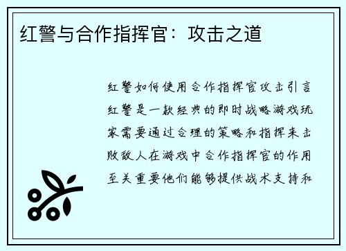 红警与合作指挥官：攻击之道